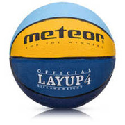 Piłka do koszykówki Meteor LAYUP niebiesko-żółta rozmiar 4